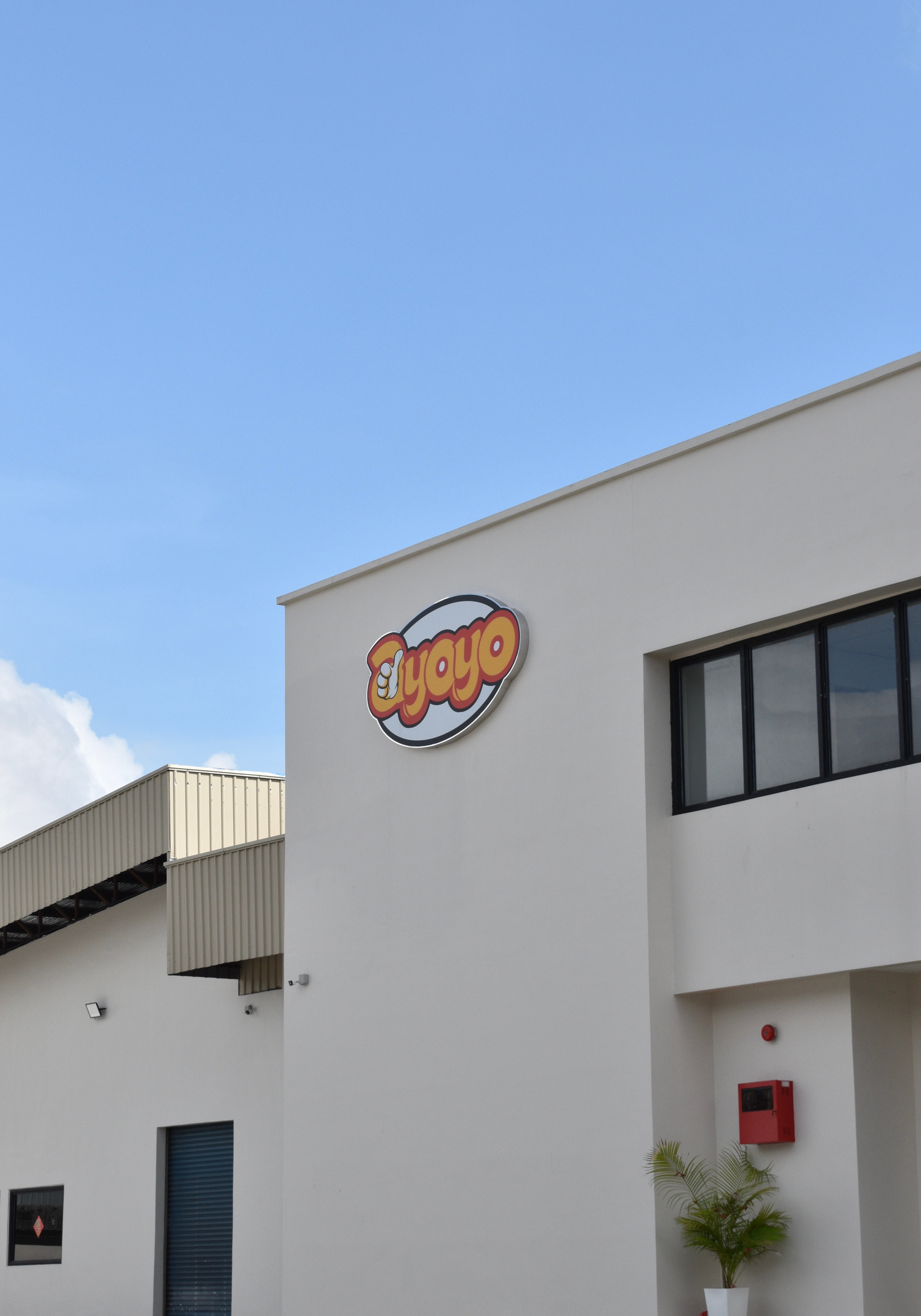 Ayoyo Products factory building in Johor Bahru with Ayoyo logo on its exterior